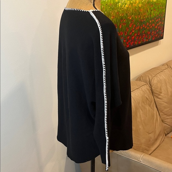 Vila Milano Relaxed Fit Sweater SOFT Boxy Black White Size Large - Picture 7 of 11